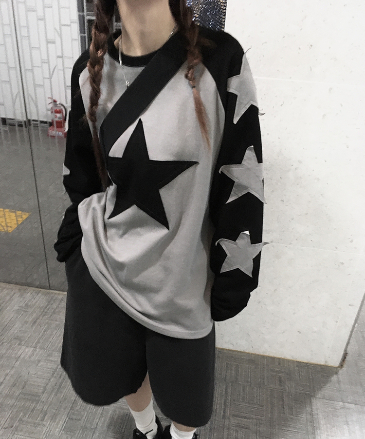 ステラパッチラグランTシャツ BLACK