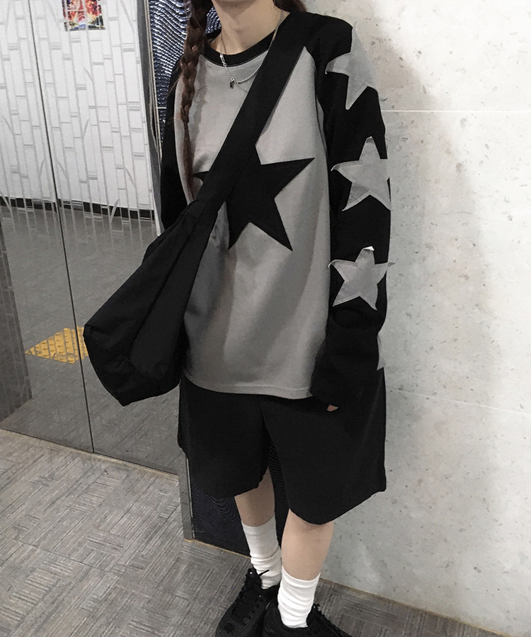 ステラパッチラグランTシャツ BLACK