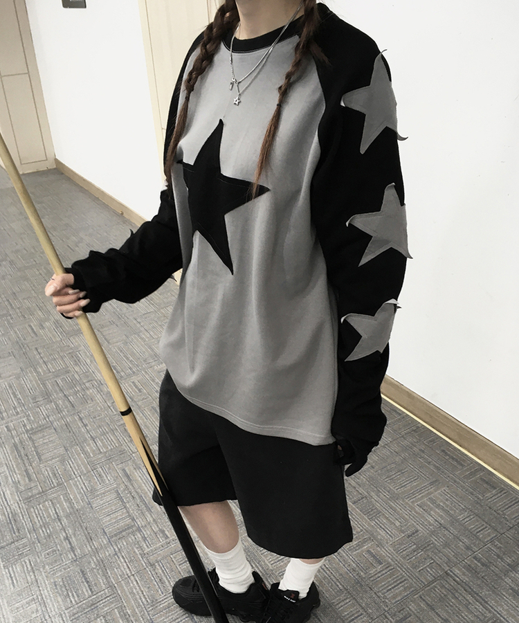 ステラパッチラグランTシャツ BLACK