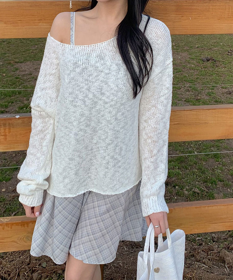 チェックストラップミニワンピース LIGHT BLUE
