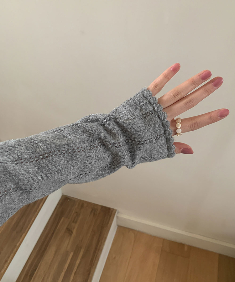 フリルニットカーディガン GRAY