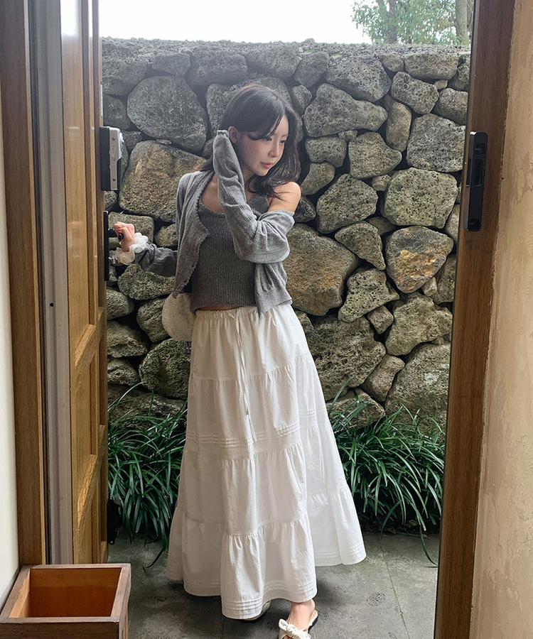 フリルニットキャミソール GRAY