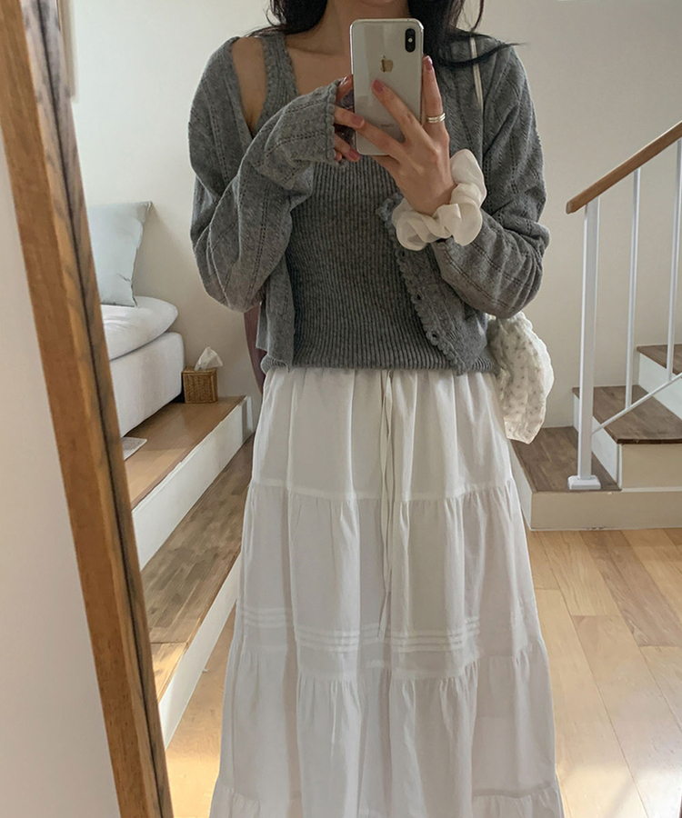 フリルニットキャミソール GRAY