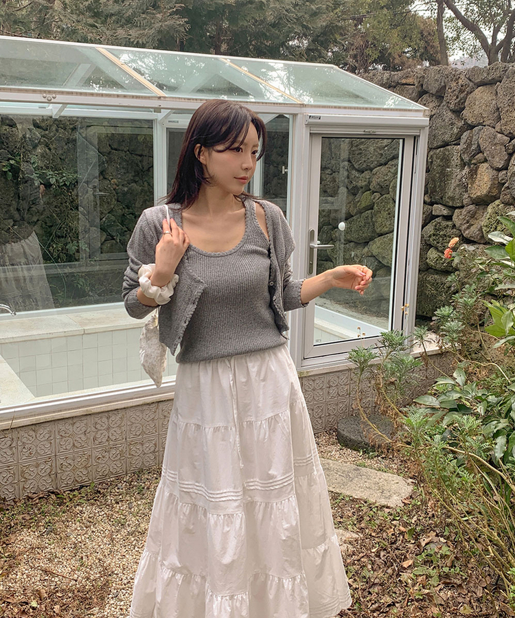 フリルニットキャミソール GRAY
