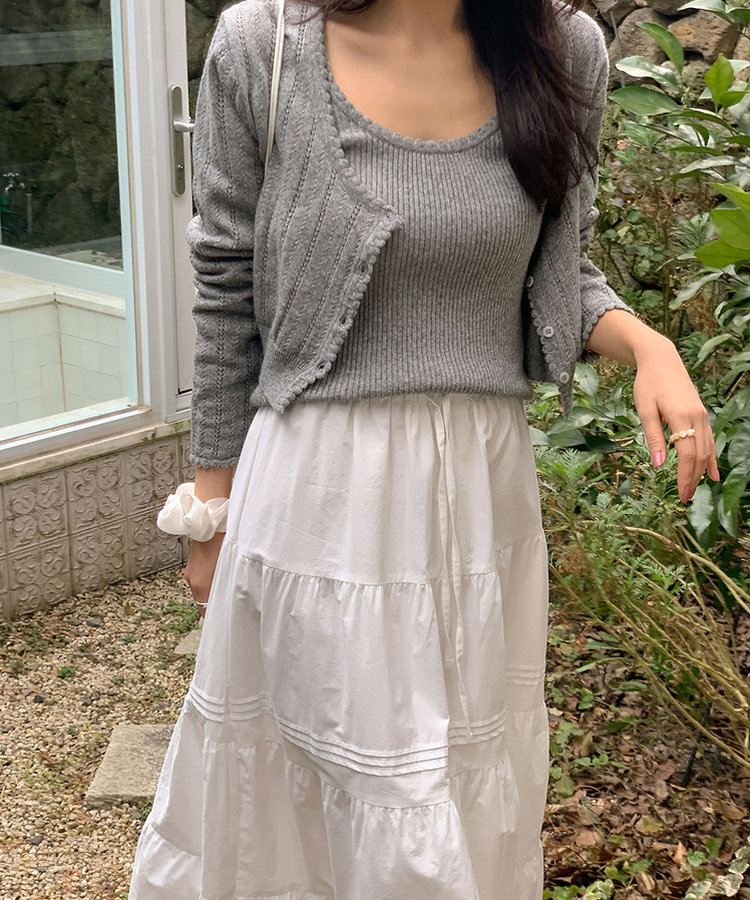 フリルニットキャミソール GRAY