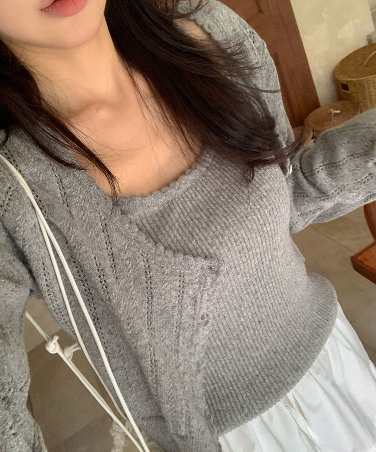 フリルニットキャミソール GRAY