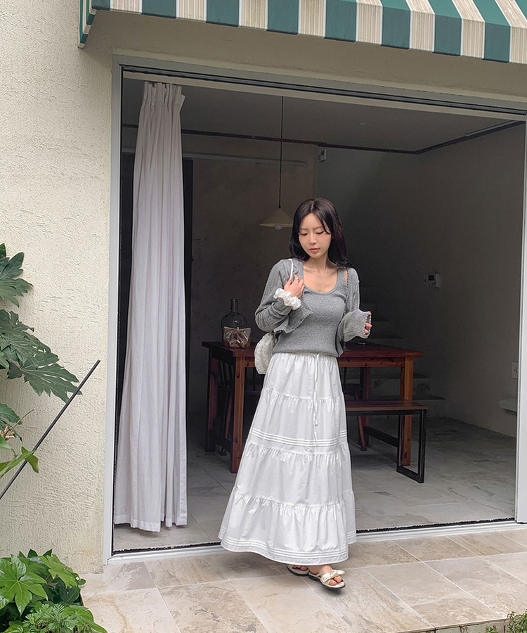 フリルニットキャミソール GRAY