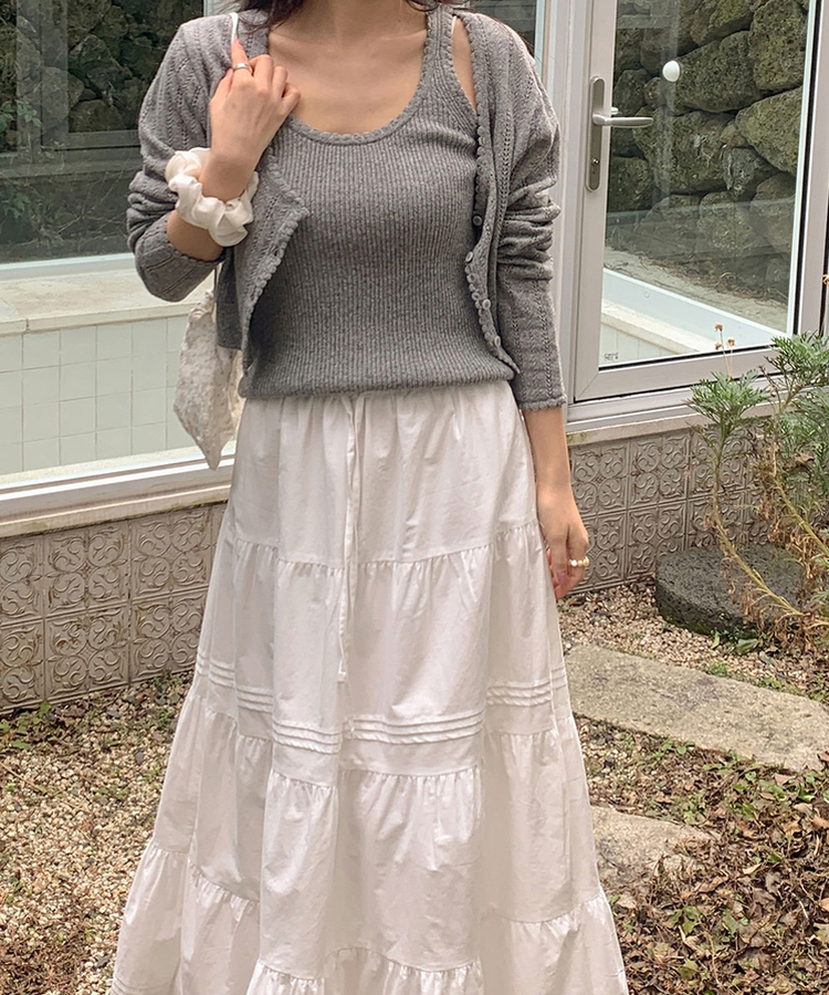フリルニットキャミソール GRAY