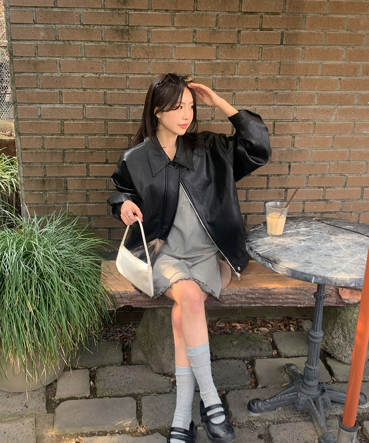 ストライプフリルミニワンピース BLACK