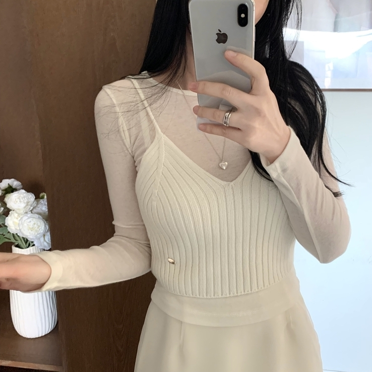 ゴールドビスチェニットキャミソール IVORY