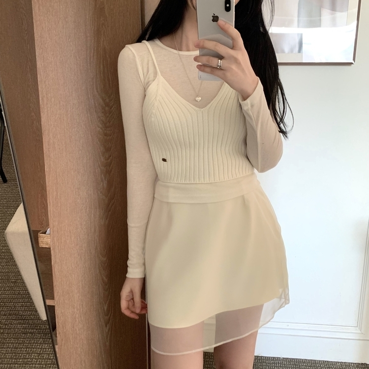 ゴールドビスチェニットキャミソール IVORY
