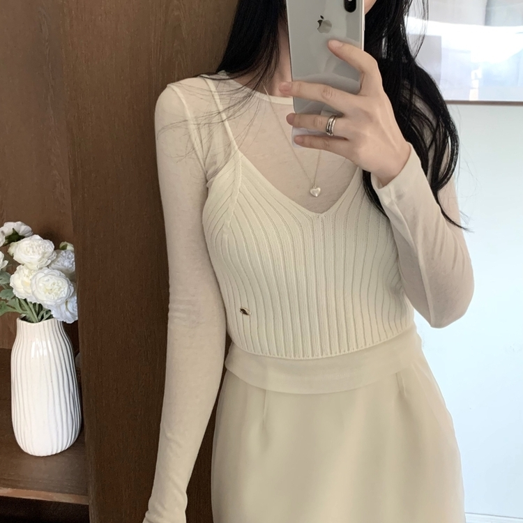 ゴールドビスチェニットキャミソール IVORY