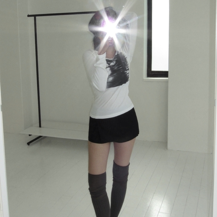 Uネック長袖Ｔシャツ IVORY