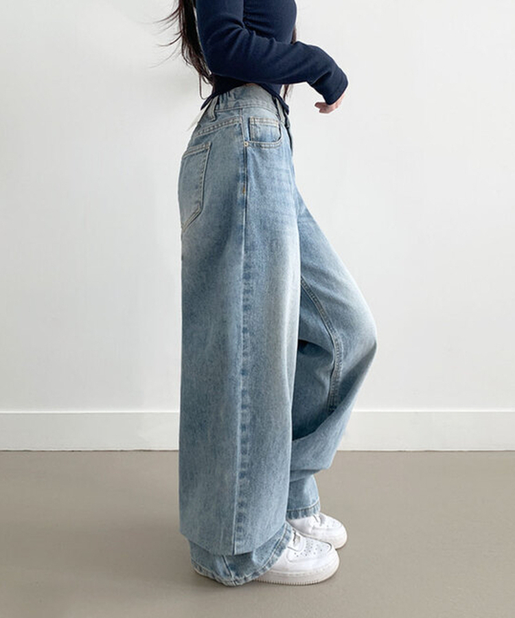 【丈別】ウォッシングデニムロングパンツ(5color) LIGHT DENIM
