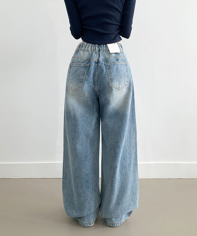 【丈別】ウォッシングデニムロングパンツ(5color) LIGHT DENIM