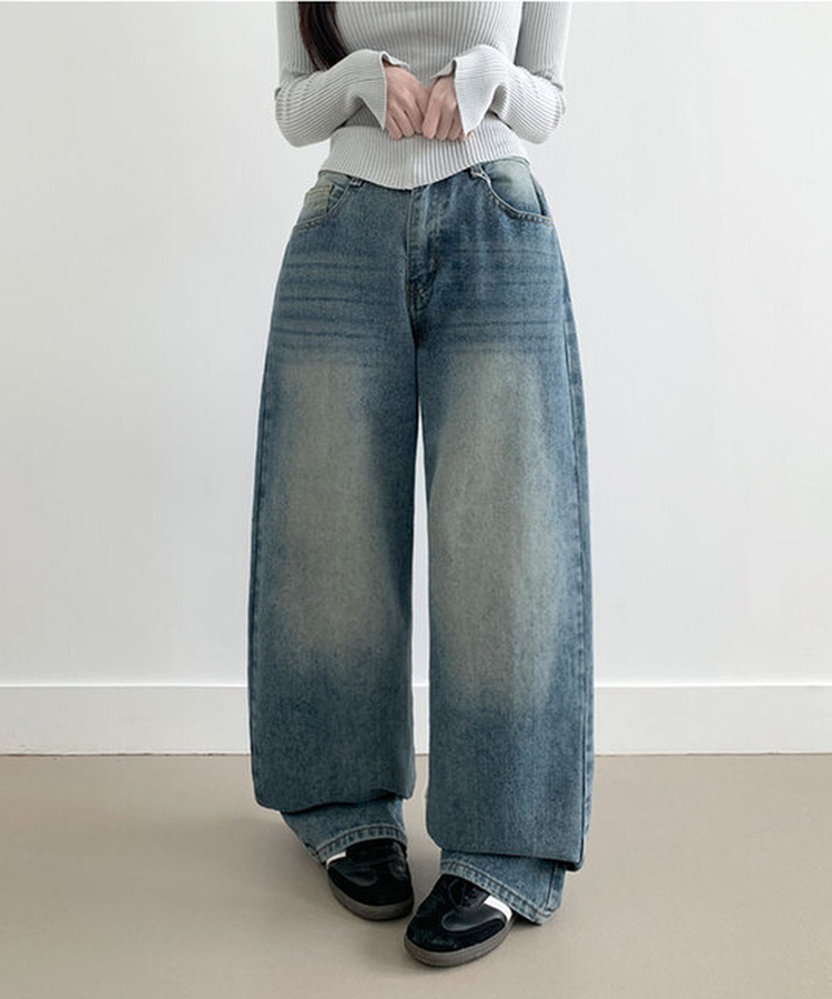 【丈別】ウォッシングデニムロングパンツ(5color) BLUE