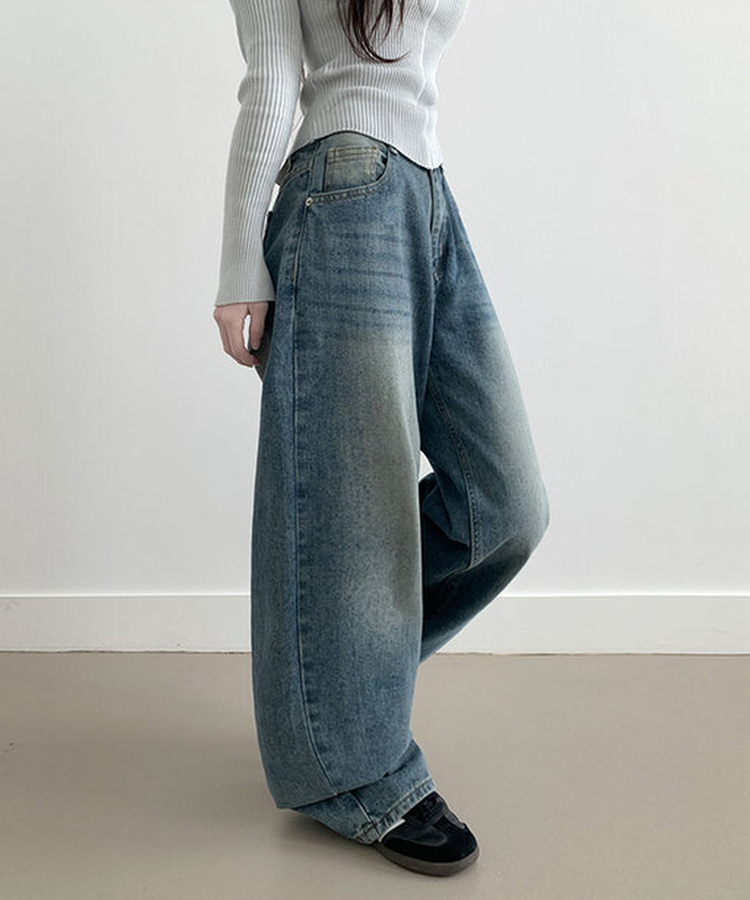 【丈別】ウォッシングデニムロングパンツ(5color) BLUE