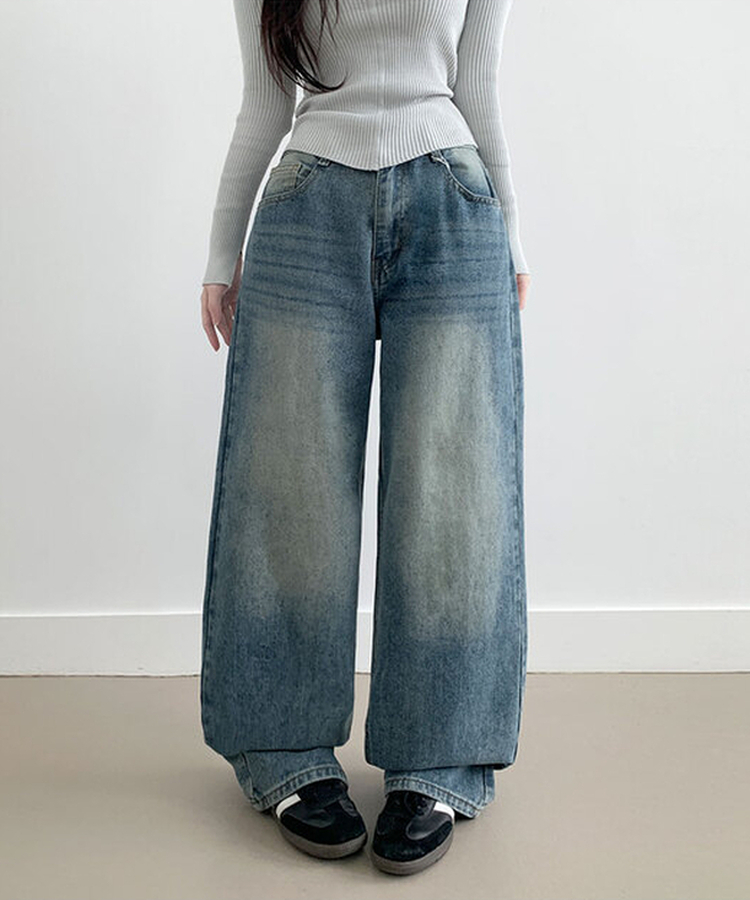 【丈別】ウォッシングデニムロングパンツ(5color) BLUE