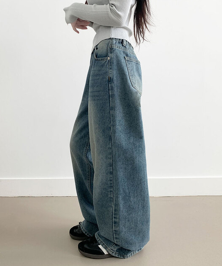 【丈別】ウォッシングデニムロングパンツ(5color) BLUE