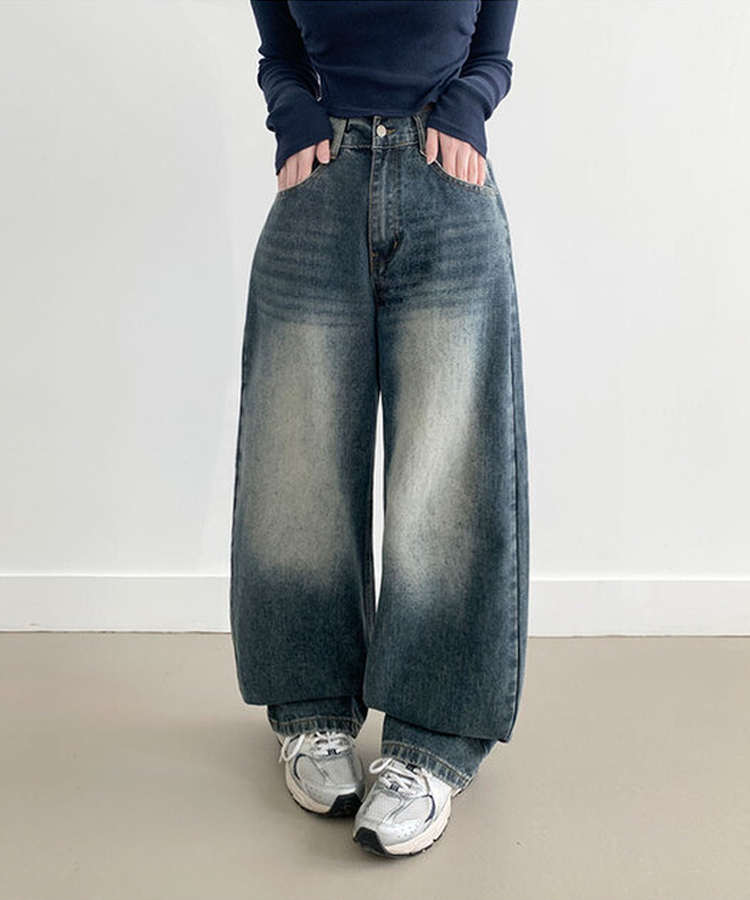 【丈別】ウォッシングデニムロングパンツ(5color) DARK DENIM
