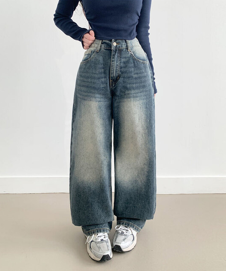 【丈別】ウォッシングデニムロングパンツ(5color) DARK DENIM