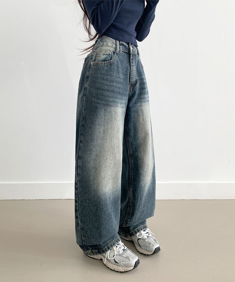 【丈別】ウォッシングデニムロングパンツ(5color) DARK DENIM