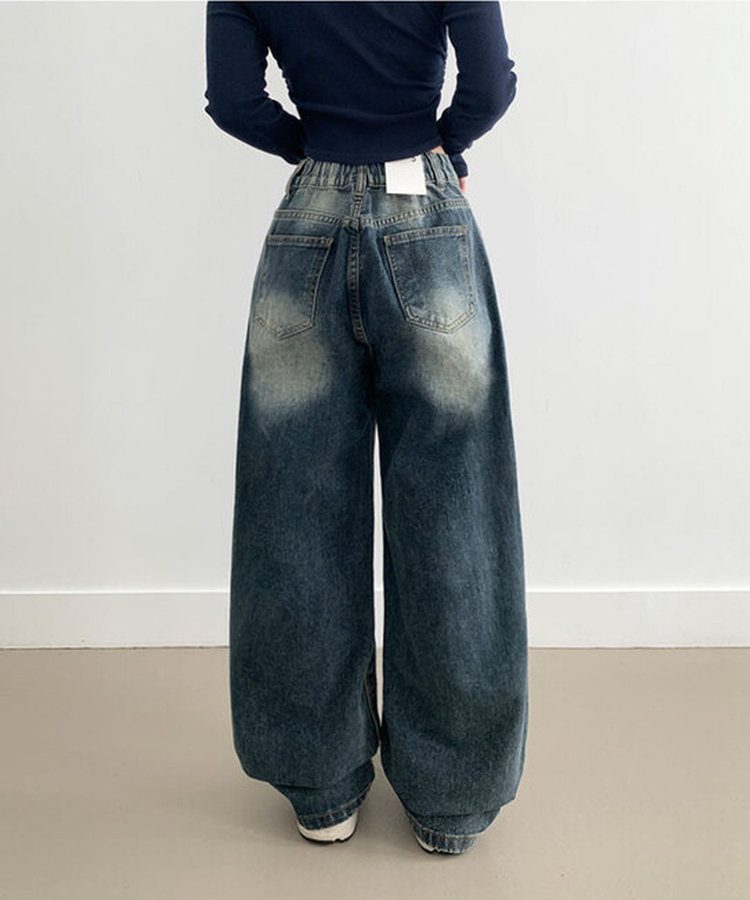 【丈別】ウォッシングデニムロングパンツ(5color) DARK DENIM