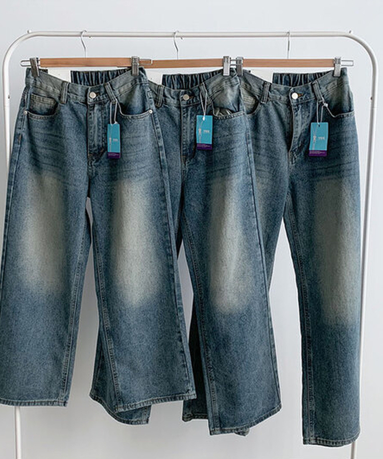 【丈別】ウォッシングデニムロングパンツ(5color)
