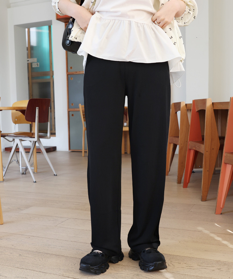 セミワイドバンディングパンツ BLACK