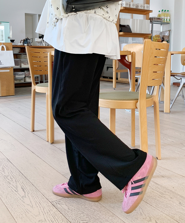 セミワイドバンディングパンツ BLACK