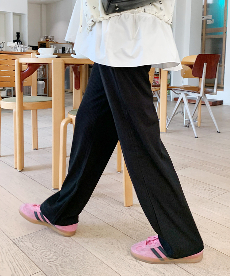 セミワイドバンディングパンツ BLACK