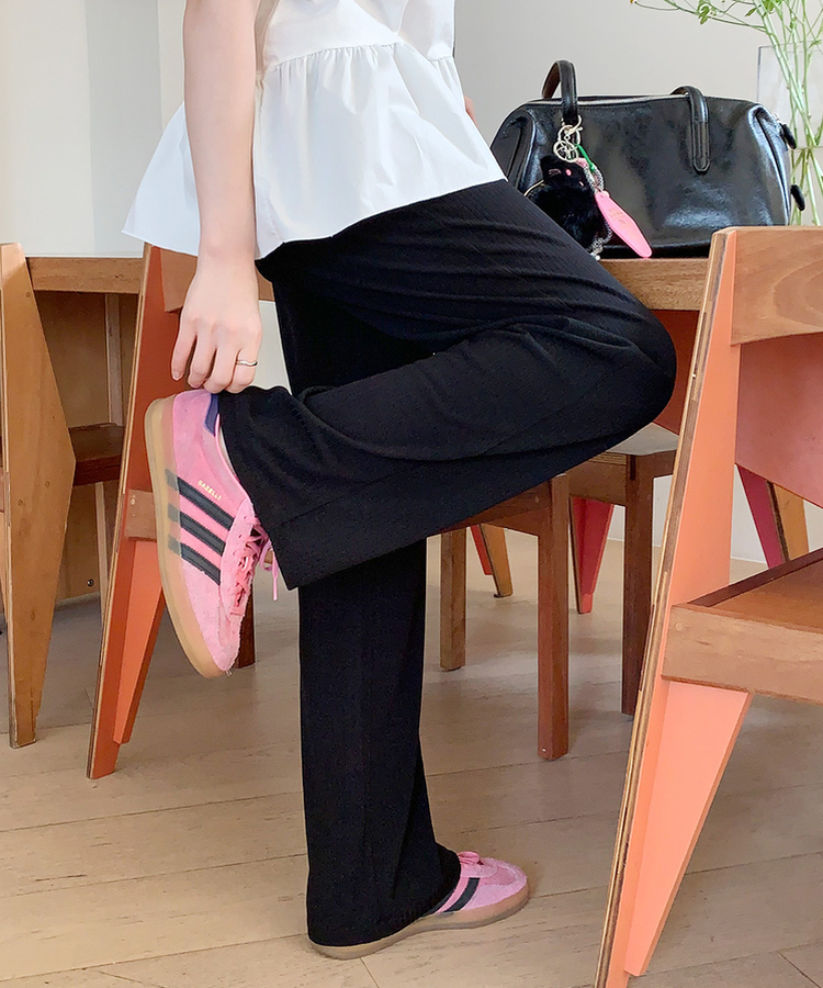 セミワイドバンディングパンツ BLACK