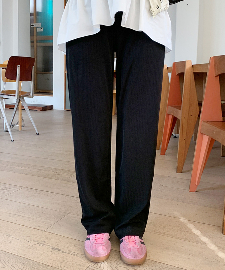 セミワイドバンディングパンツ BLACK
