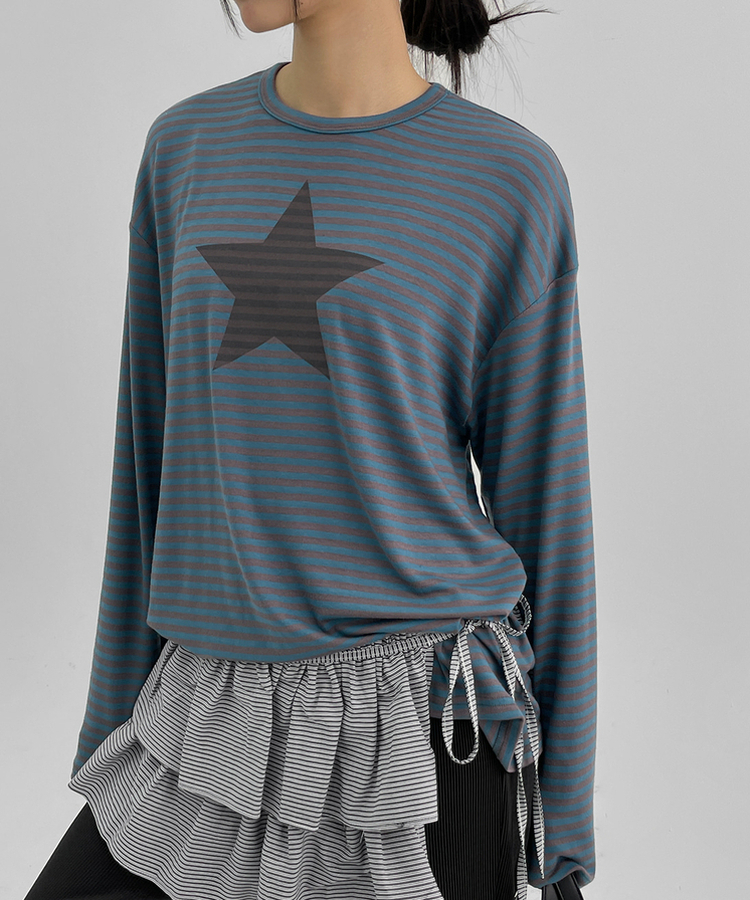 ストライプ長袖Tシャツ BLUE