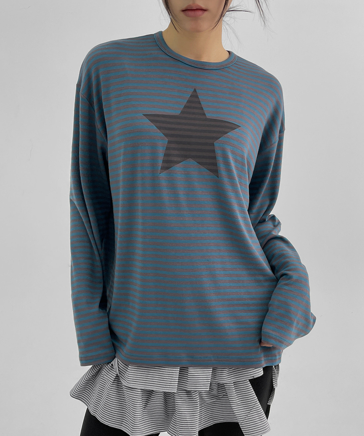 ストライプ長袖Tシャツ BLUE