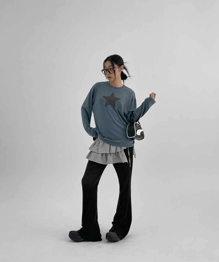 ストライプ長袖Tシャツ BLUE
