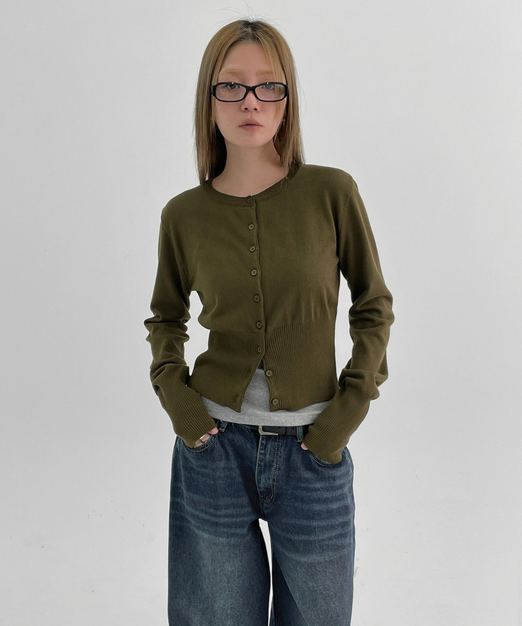 モダールニットカーディガン KHAKI