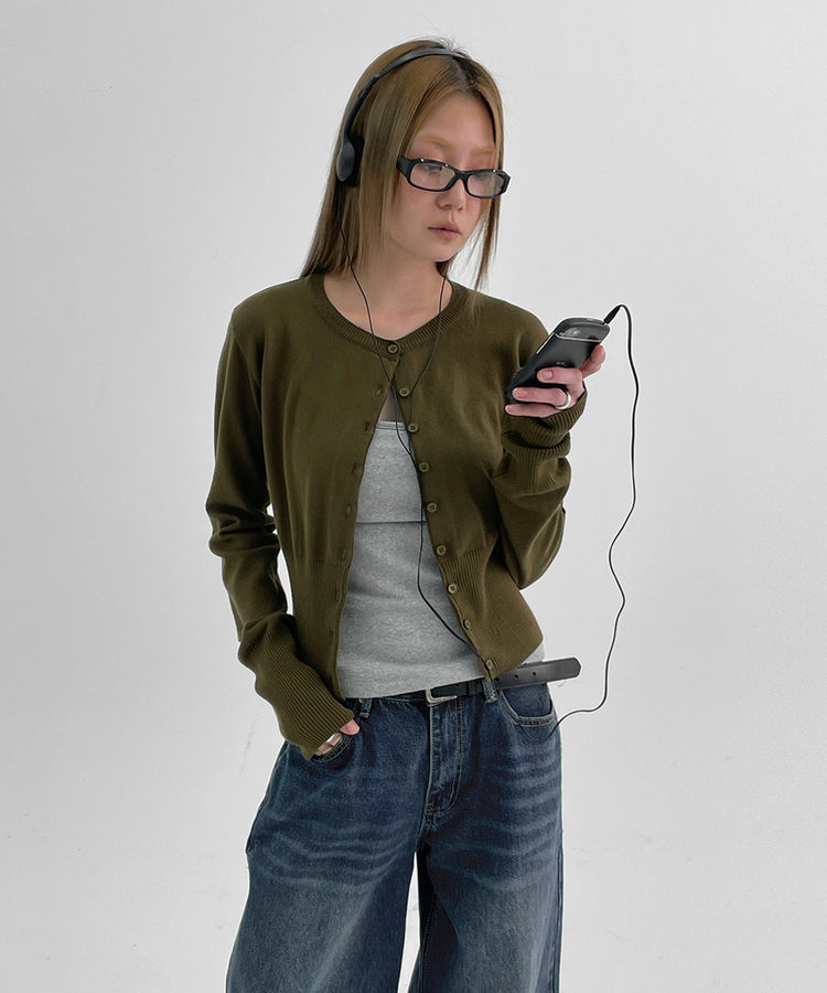 モダールニットカーディガン KHAKI