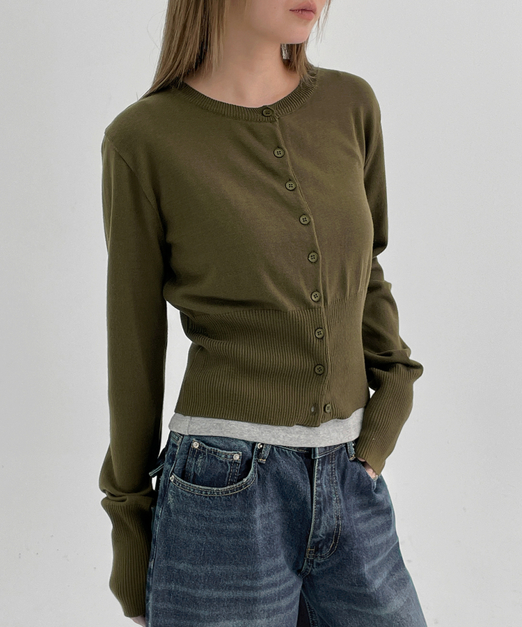 モダールニットカーディガン KHAKI