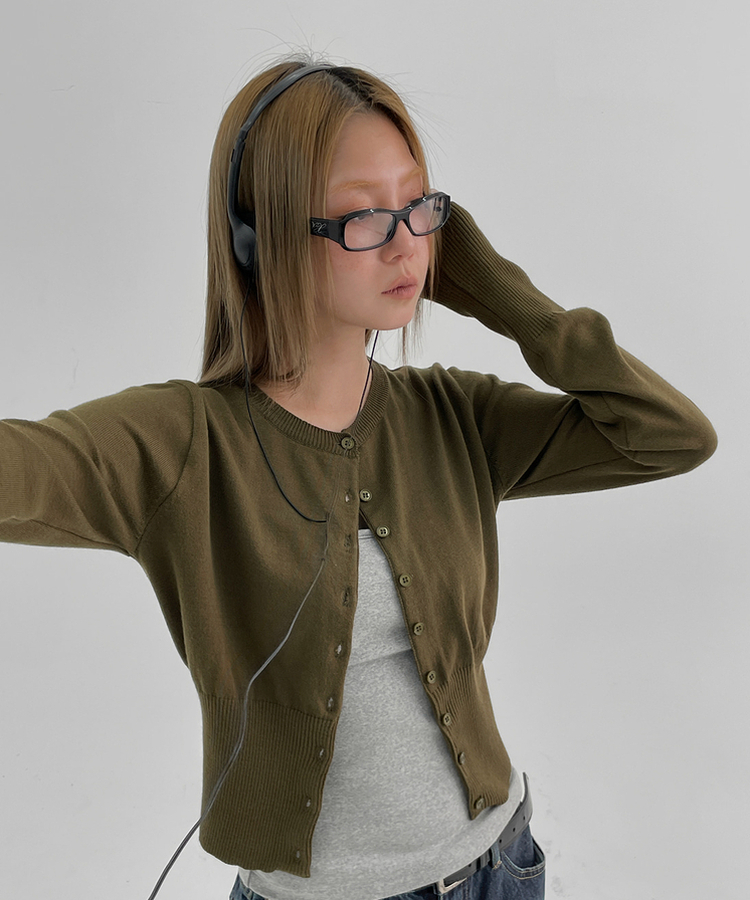 モダールニットカーディガン KHAKI