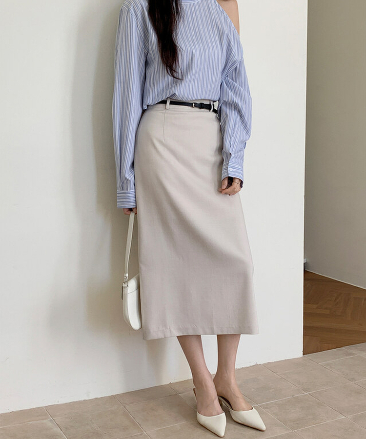 【ベルト付き】【ベルト付き】【丈別】ダッチベルトスカート CREAM BEIGE