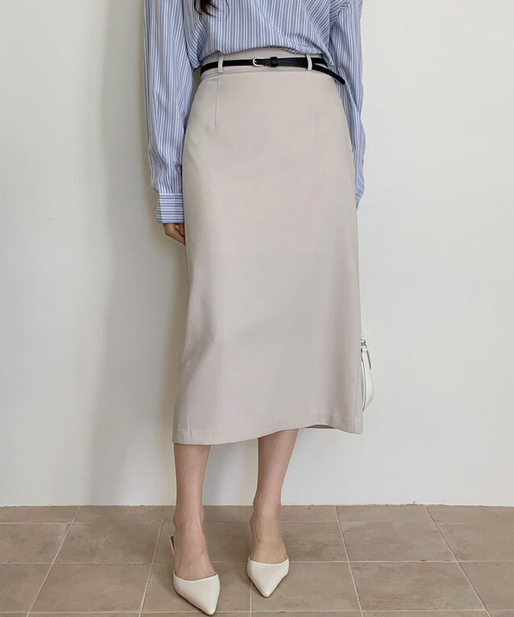 【ベルト付き】【ベルト付き】【丈別】ダッチベルトスカート CREAM BEIGE