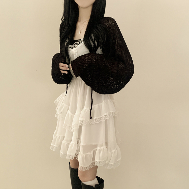 レースシースルーティアードワンピース IVORY