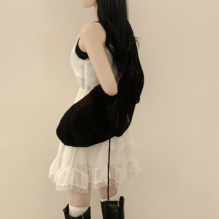 レースシースルーティアードワンピース IVORY