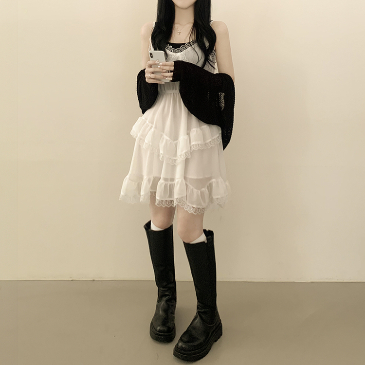 レースシースルーティアードワンピース IVORY