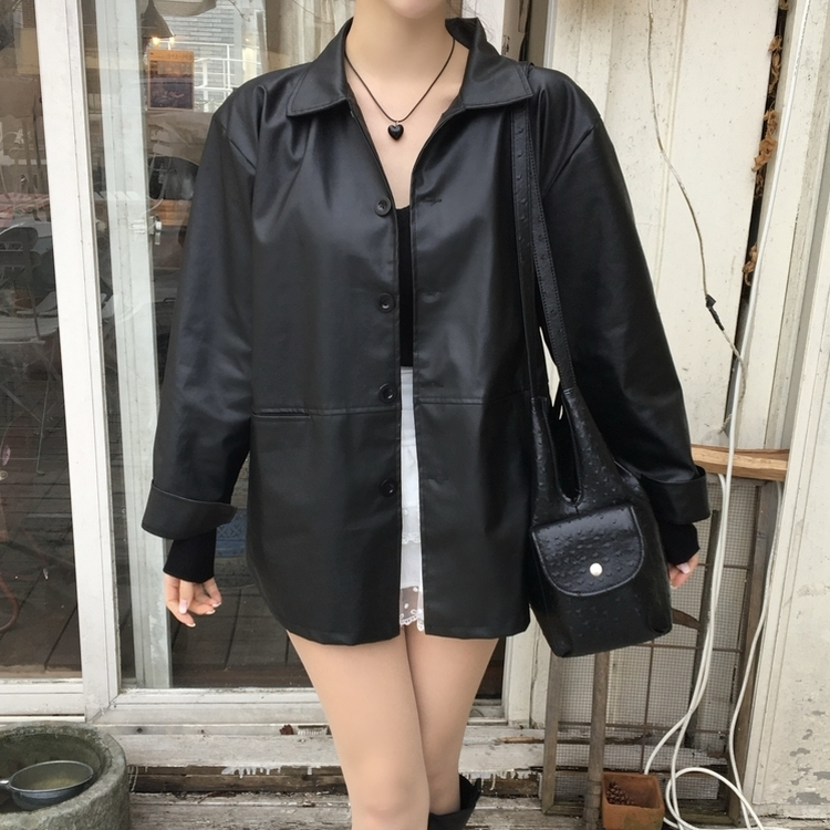 レザーブレザージャケット BLACK