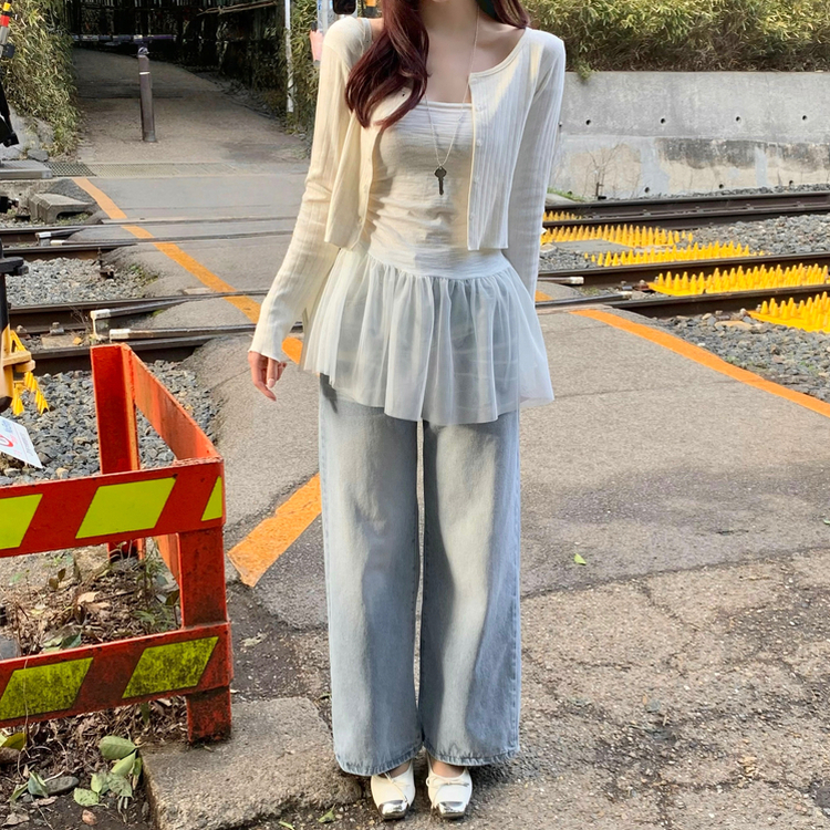 ビンテージウォッシングコットンデニムパンツ LIGHT BLUE