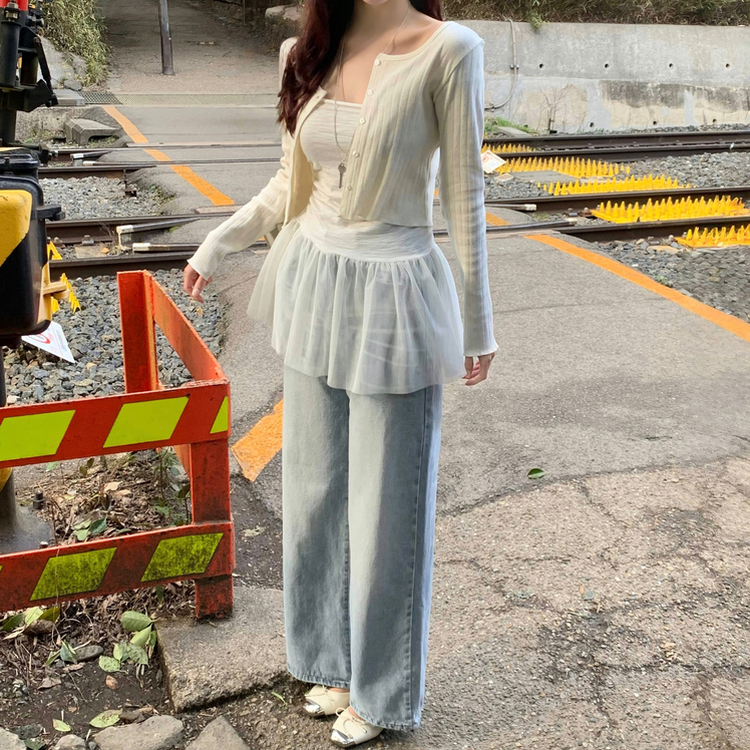 ビンテージウォッシングコットンデニムパンツ LIGHT BLUE