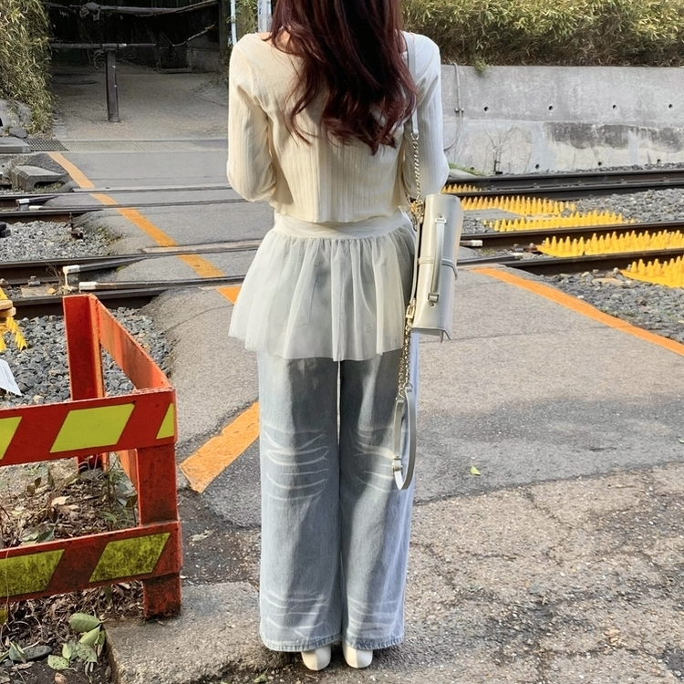ビンテージウォッシングコットンデニムパンツ LIGHT BLUE