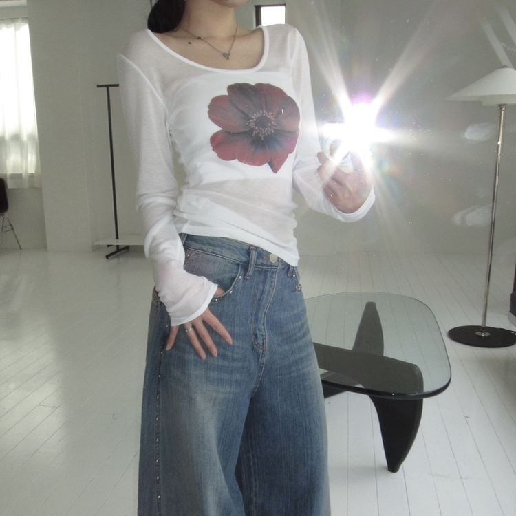 カメリ長袖Ｔシャツ WHITE